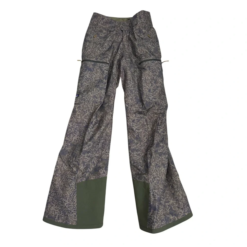 Patagonia Powder Town Pants Lichen Basin Green Camo Snow Ski Men's XS NWOT - Picture 1 of 7